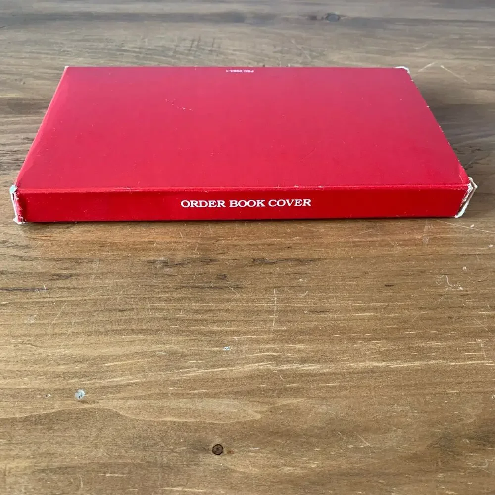 Avon Red Order Book Cover Folio Vintage in Box Pen